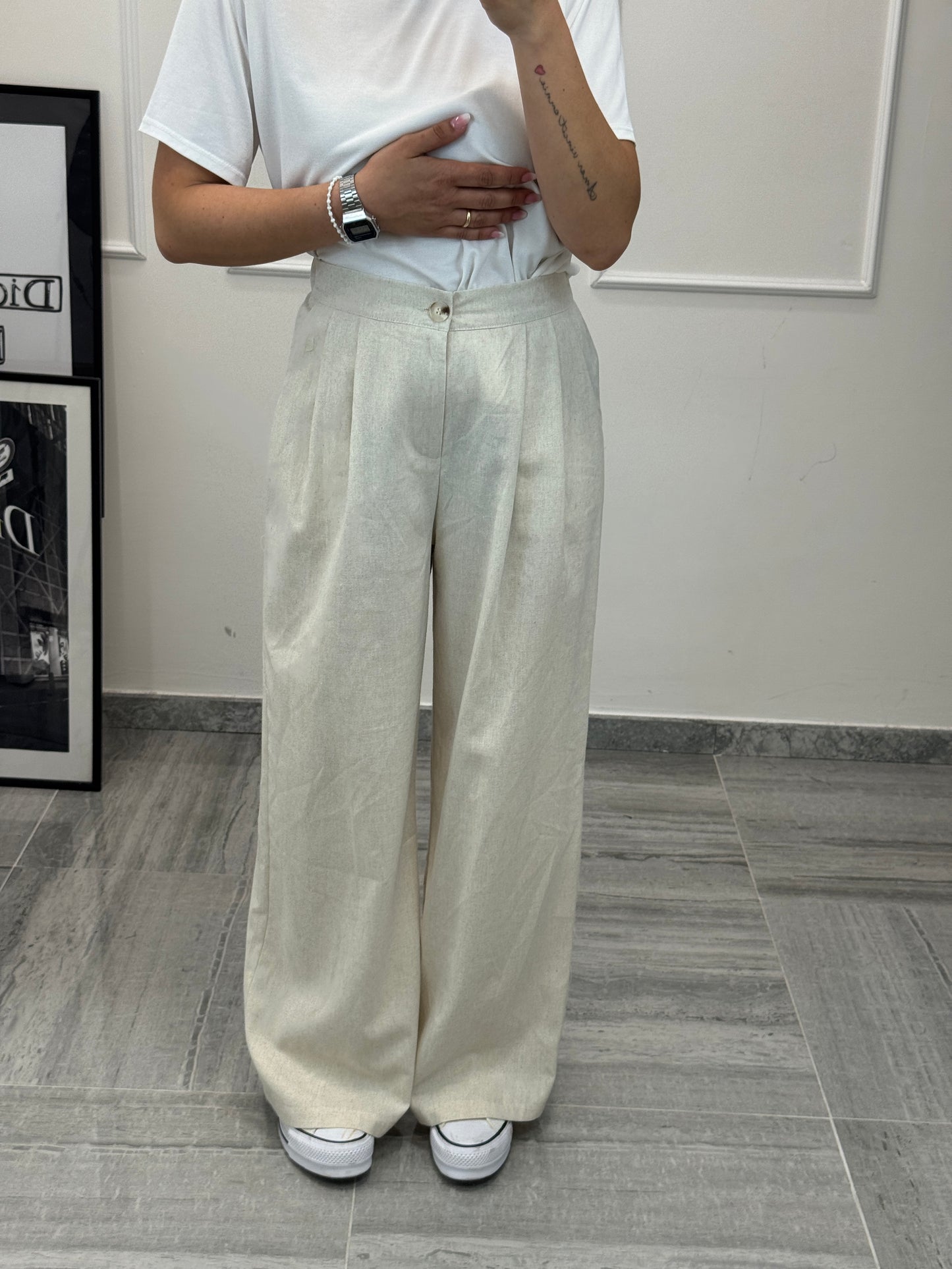 Pantalone misto lino