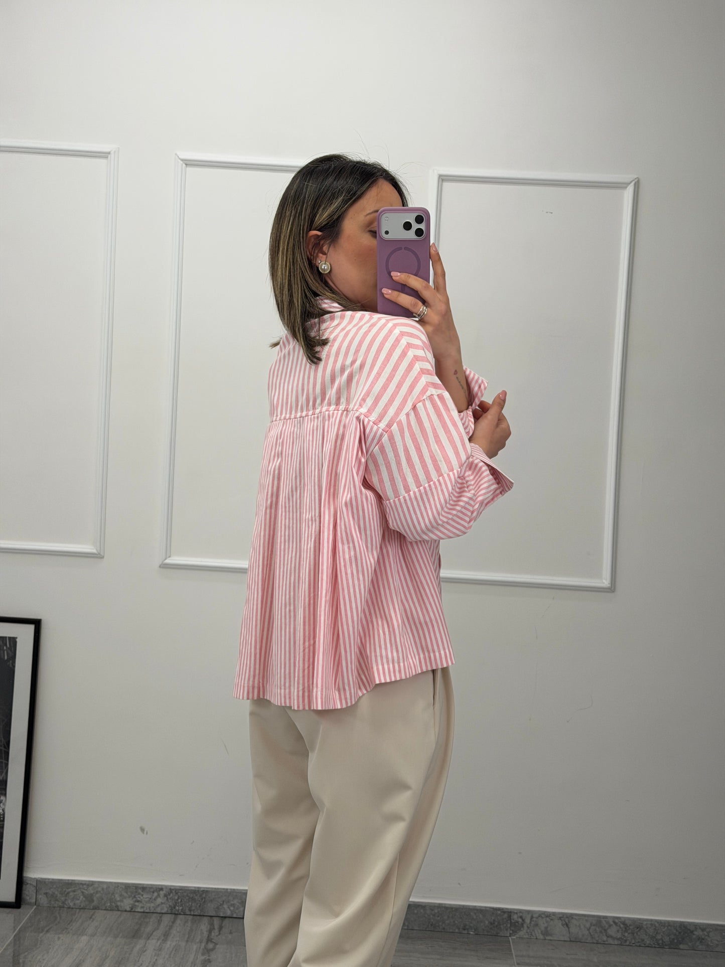 Camicia righe pink