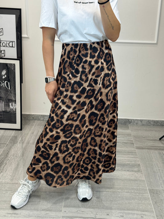 Gonna Animalier satin