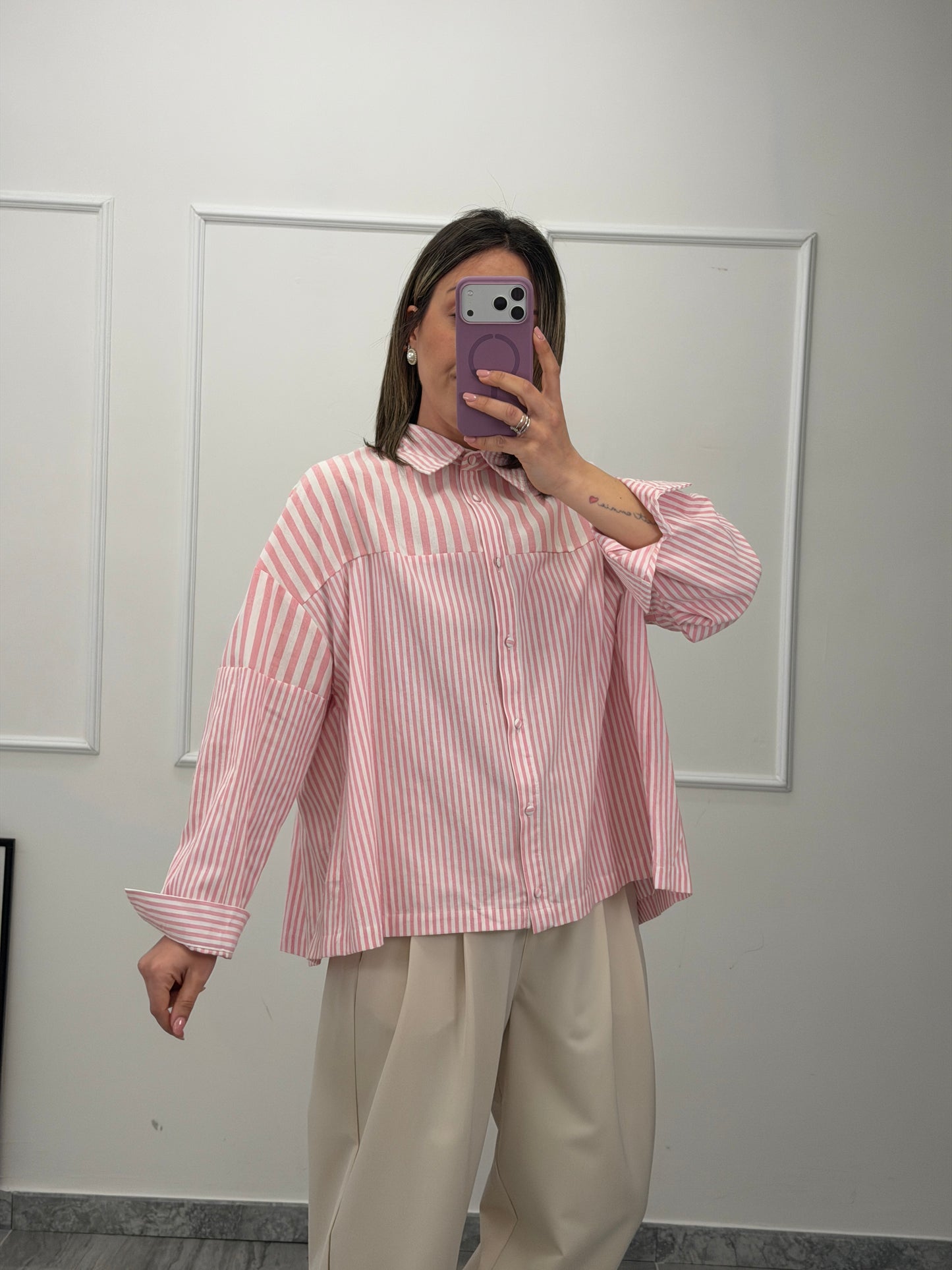 Camicia righe pink