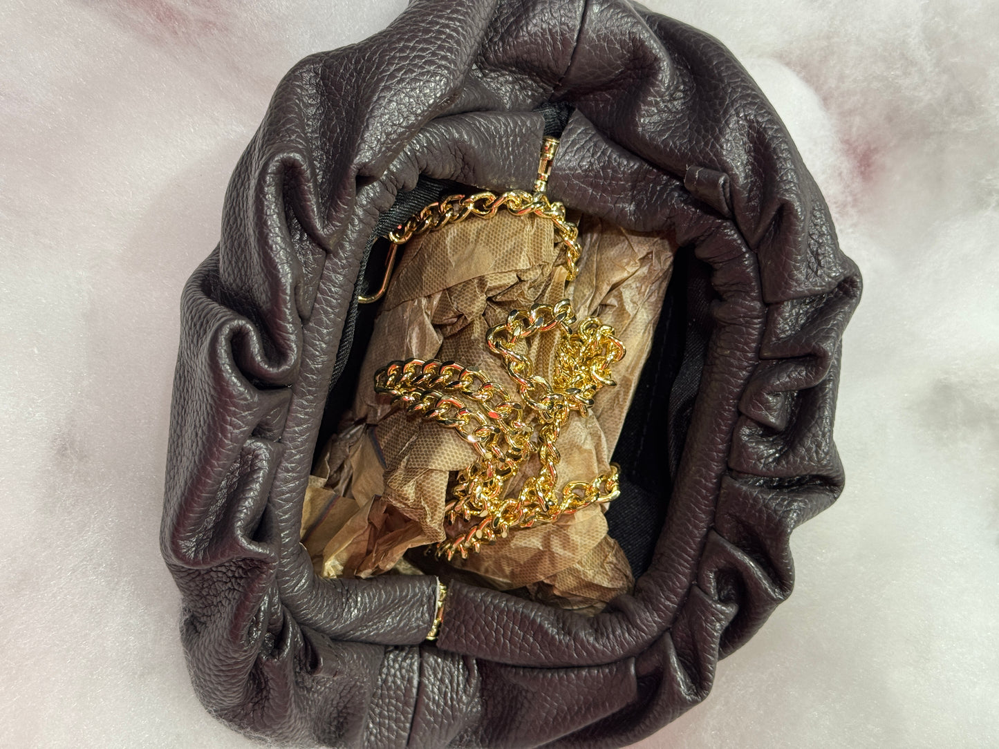 Mini clutch vera pelle