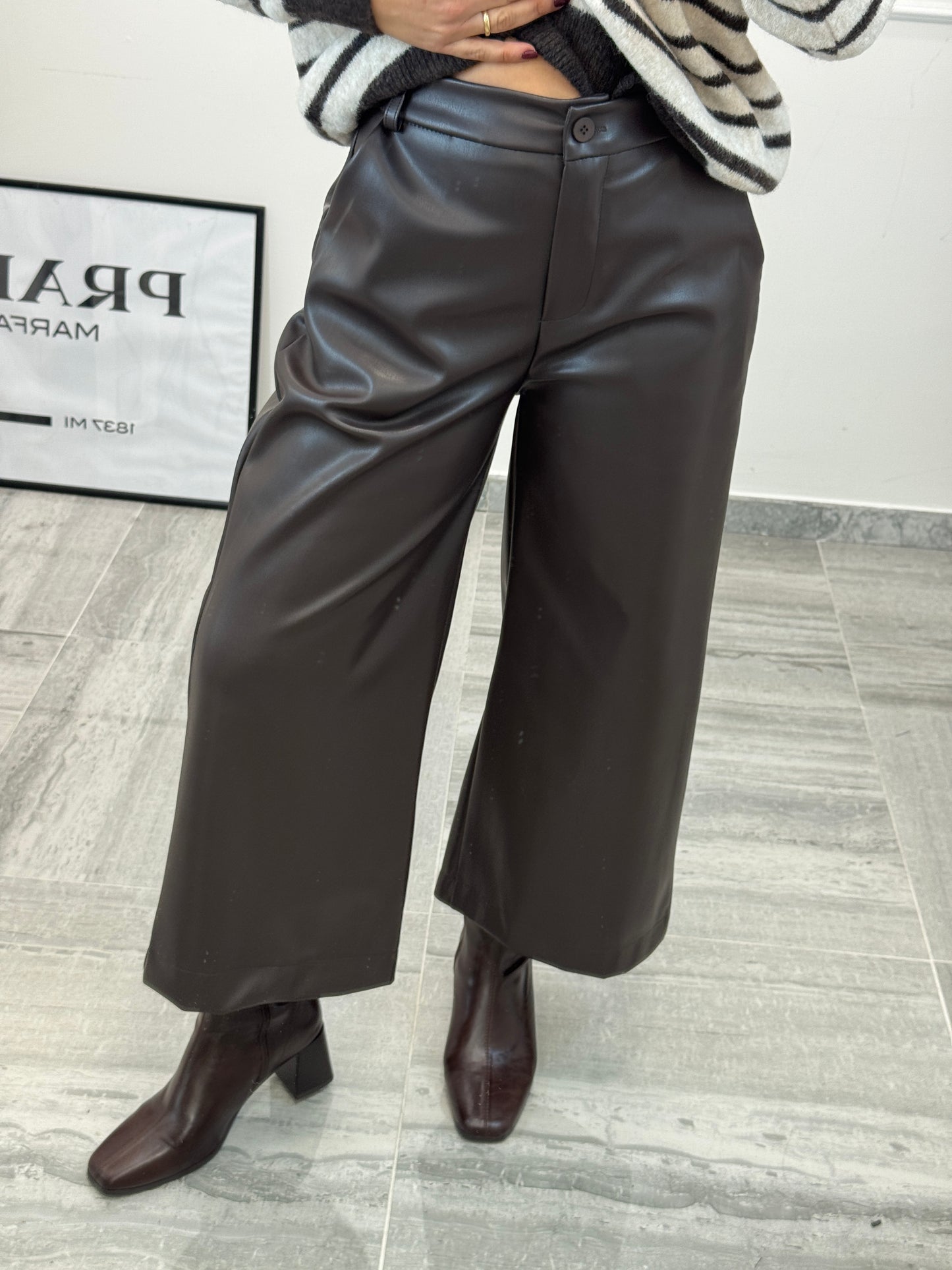 Pantalone ecopelle 7/8