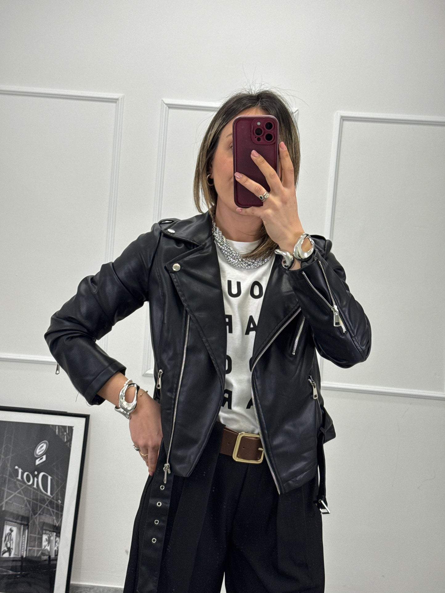 Chiodo ecopelle nero