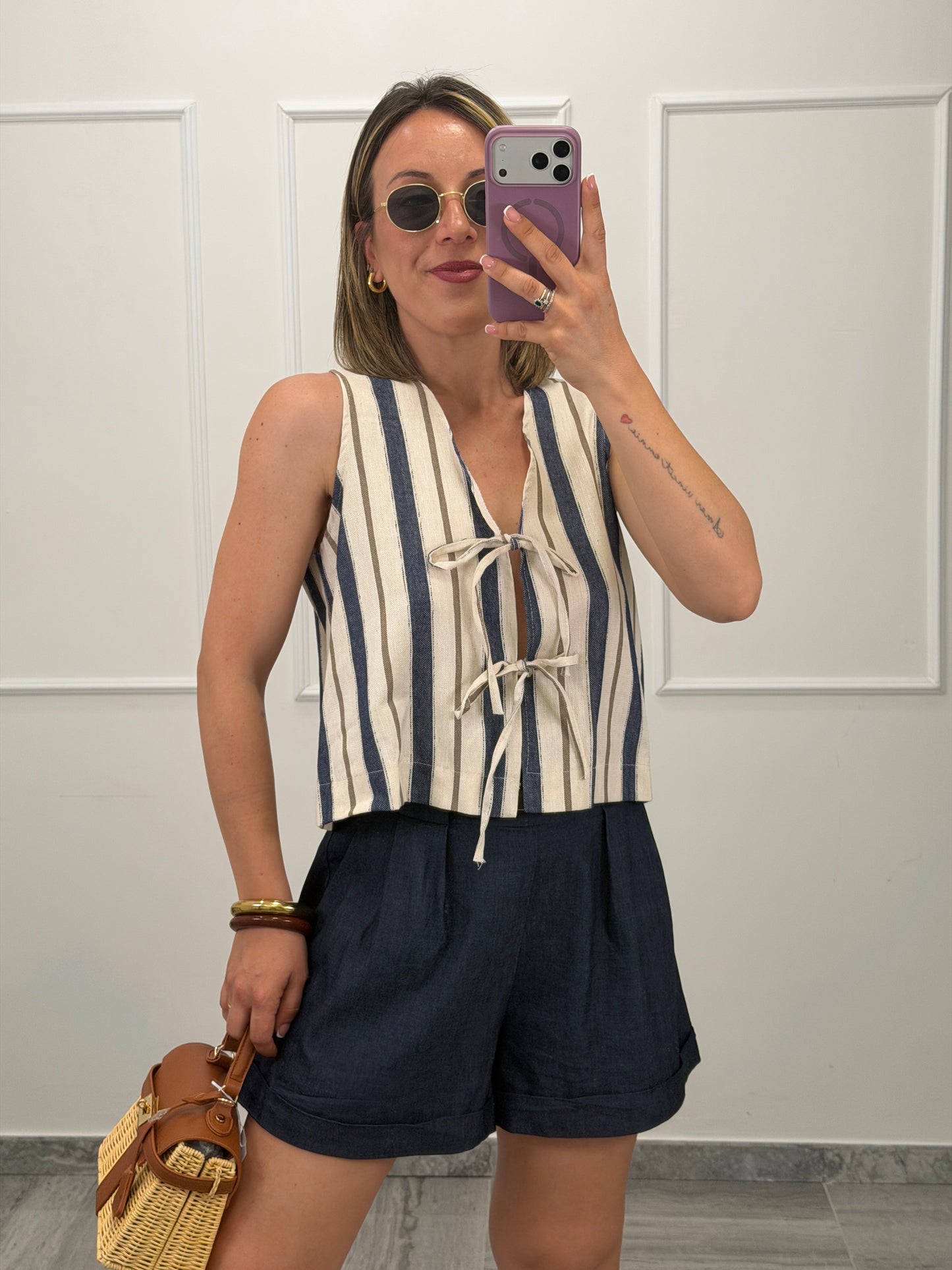 Pantaloncino effetto Denim