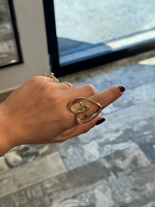 Anello cuore regolabile