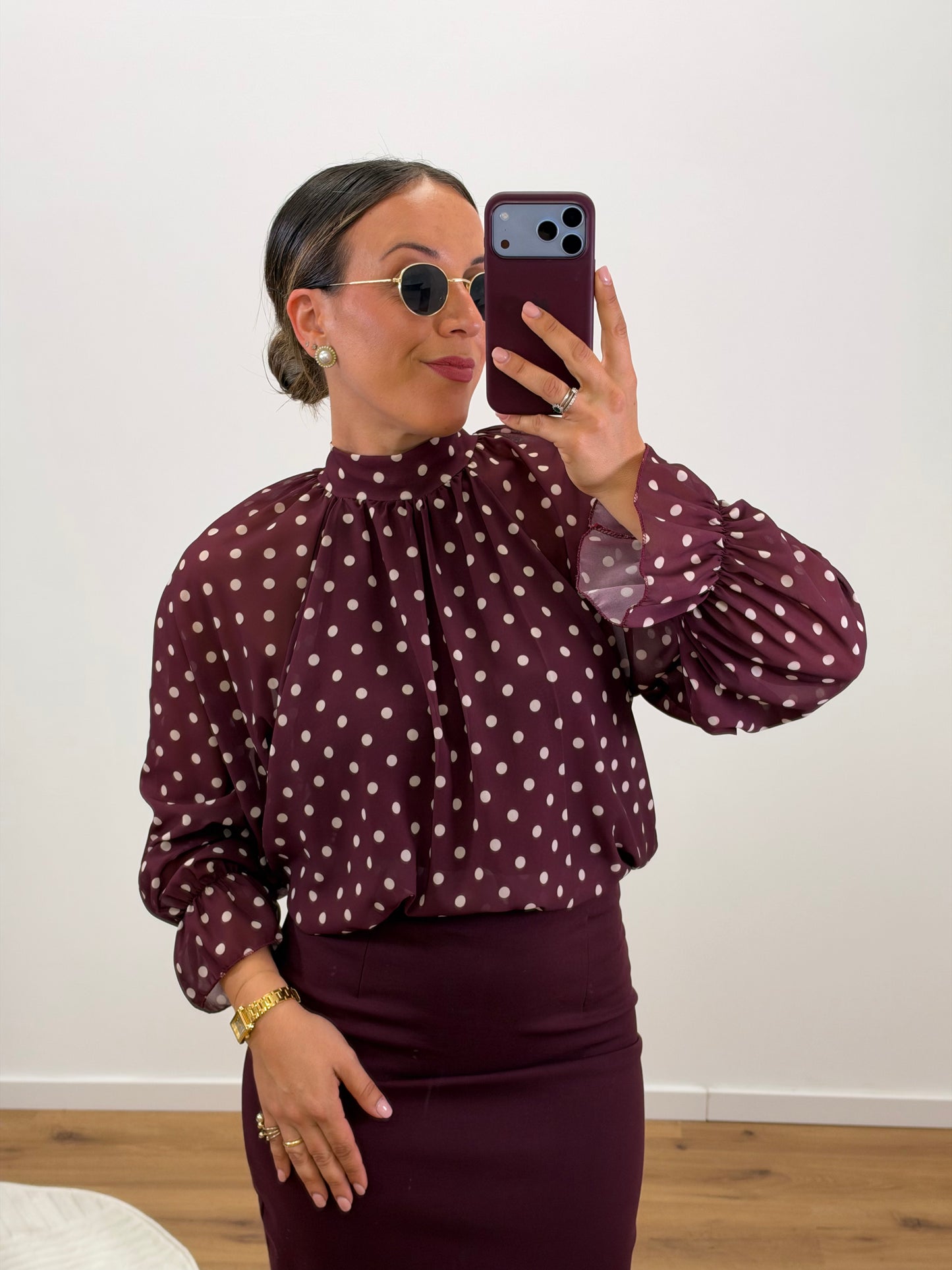 Camicia Pois Prugna