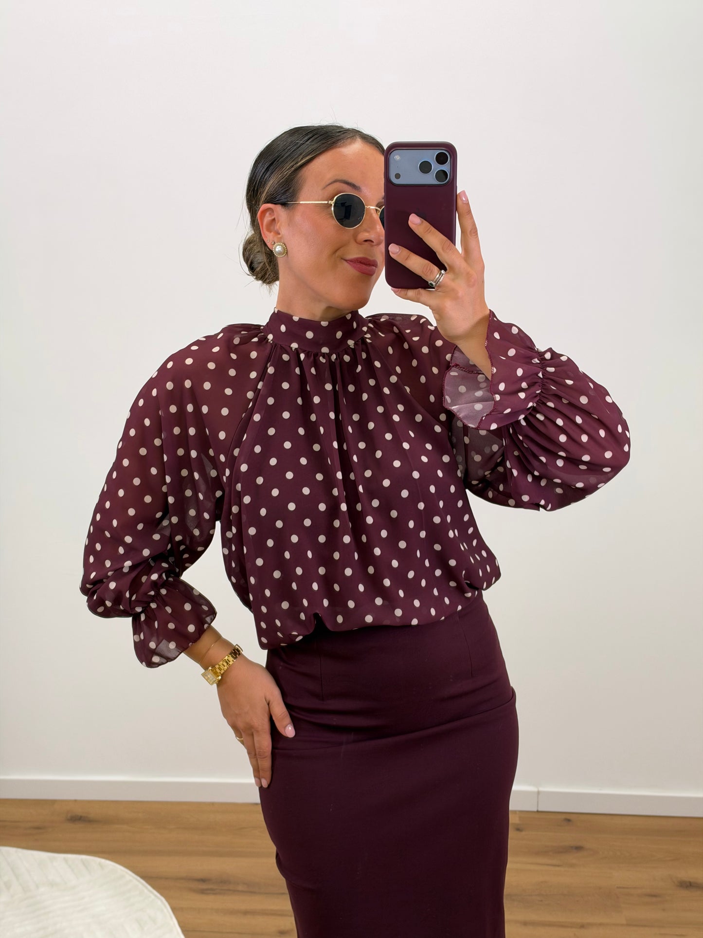 Camicia Pois Prugna
