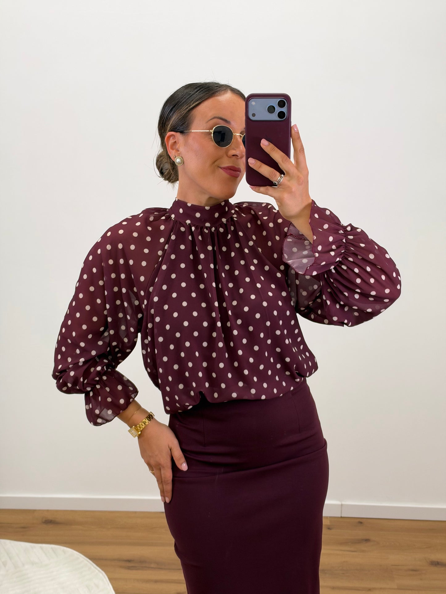 Camicia Pois Prugna