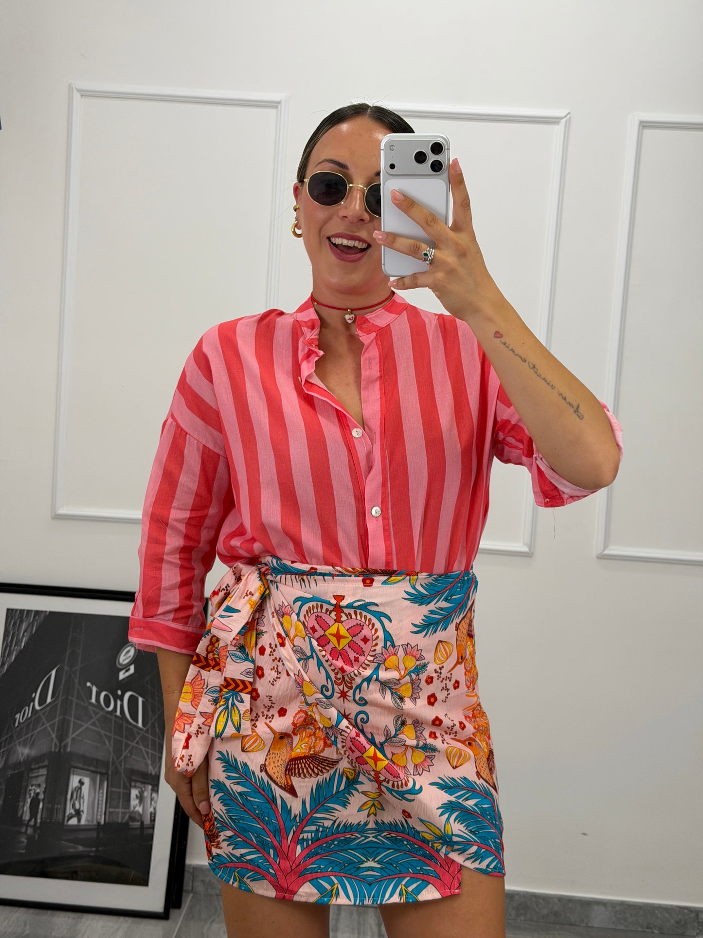 Camicia donna a righe — collo coreana