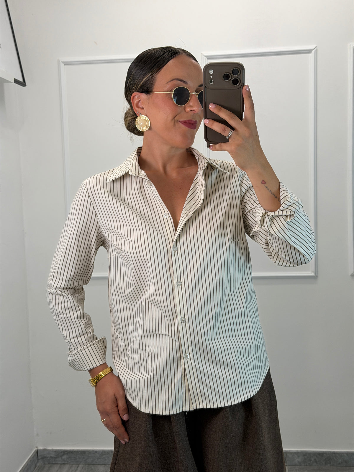 Camicia Hampton Marrone