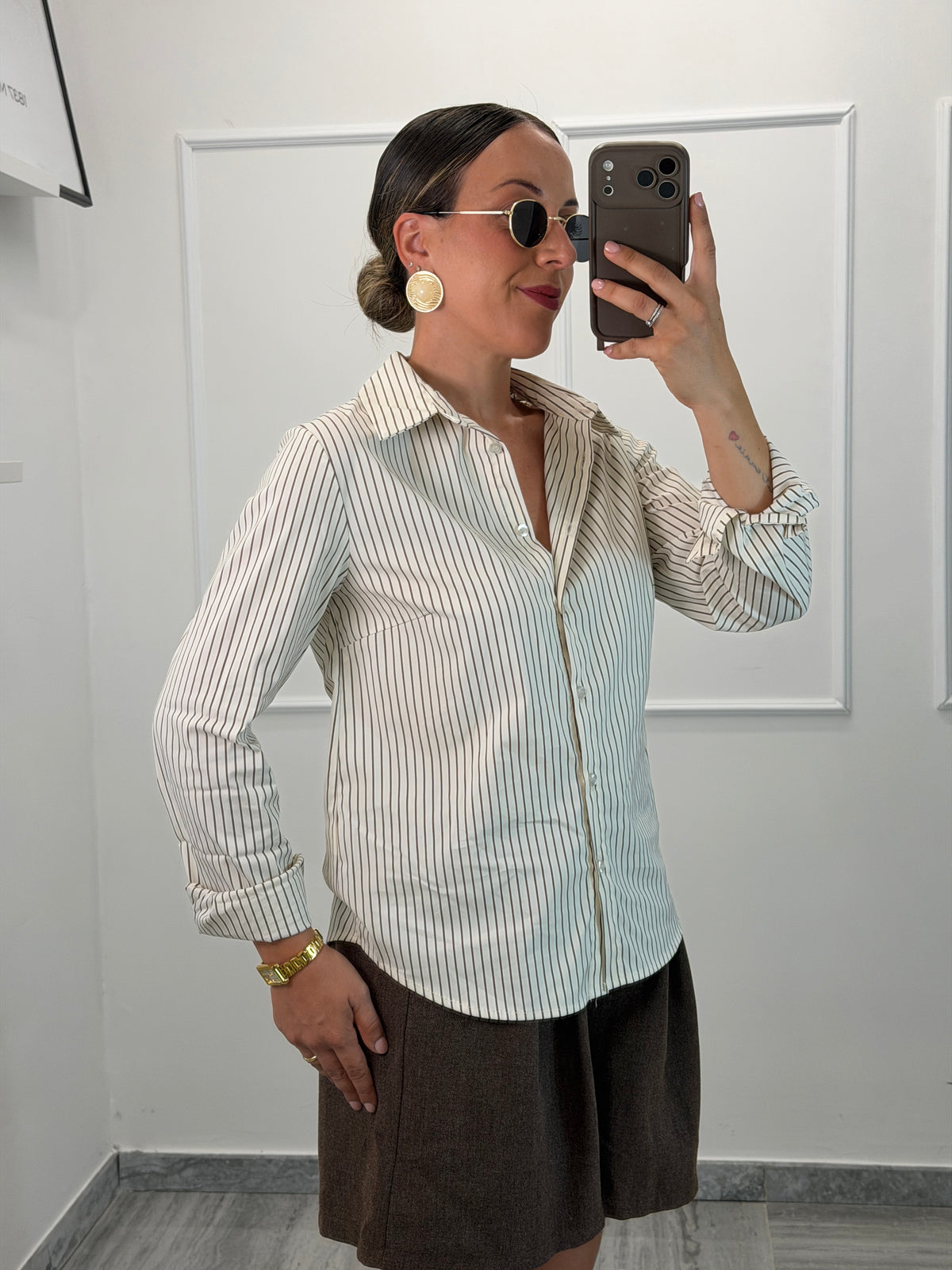 Camicia Hampton Marrone